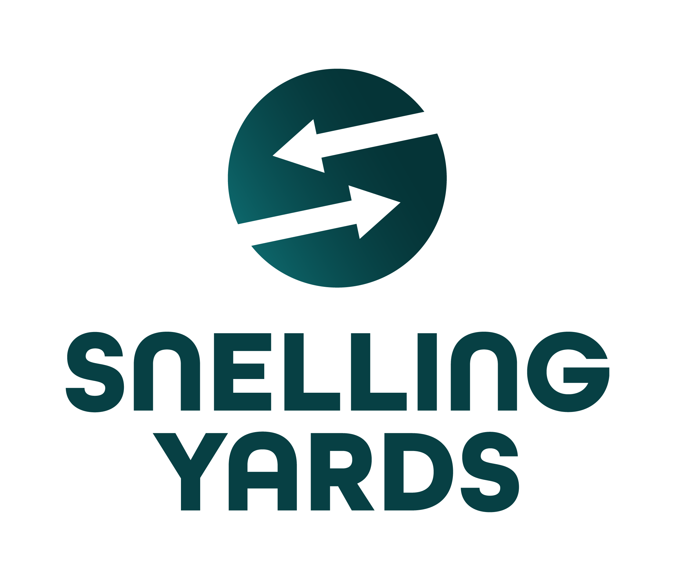 A logo with the text "Snelling Yards" and a circular arrow design.